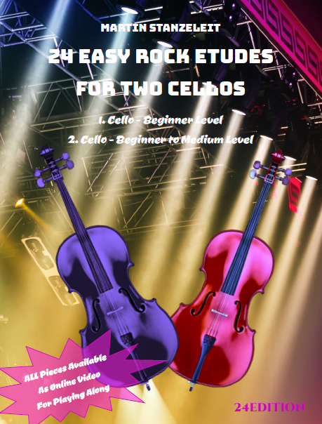 24 Easy Rock Etudes for Two Cellos book cover